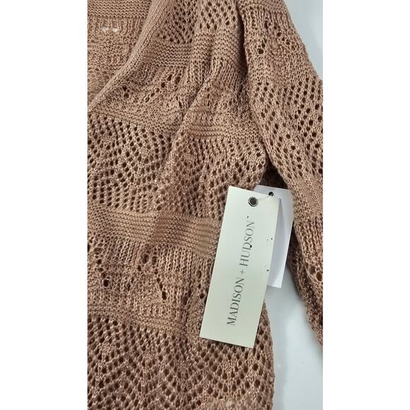 NWT Madison Hudson light pink open cardigan sparkle sweater sz L large glam - Picture 6 of 9